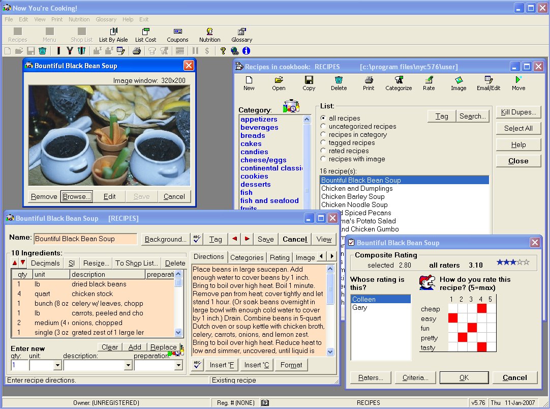 Now Youre Cooking Recipe Software 5.96 screenshot